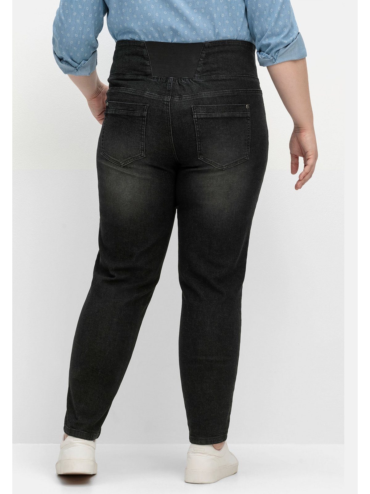 Sheego Stretch-Jeans Große mit High-Waist-Bund Größen breitem