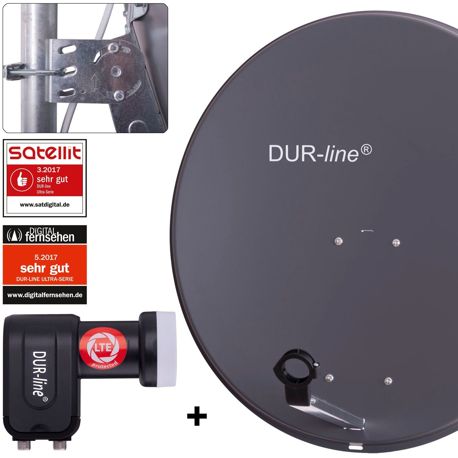 DUR-line DUR-line MDA 80 A + +Ultra Twin LNB - 2 TN LNB Set Sat-Spiegel