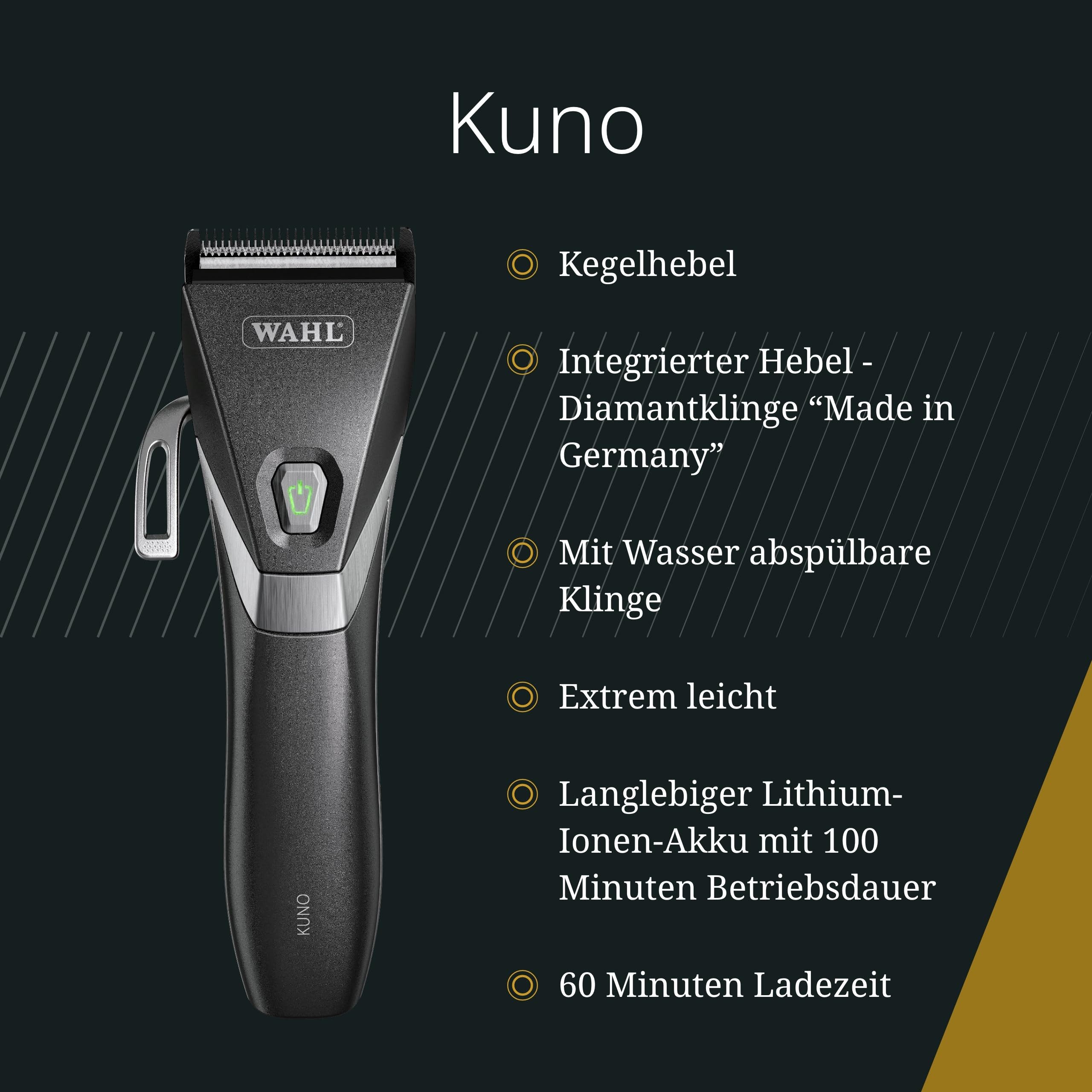 WAHL GmbH Haarschneider Wahl Kuno Professioneller Akku-Haarschneider - Bis zu 100 Minuten