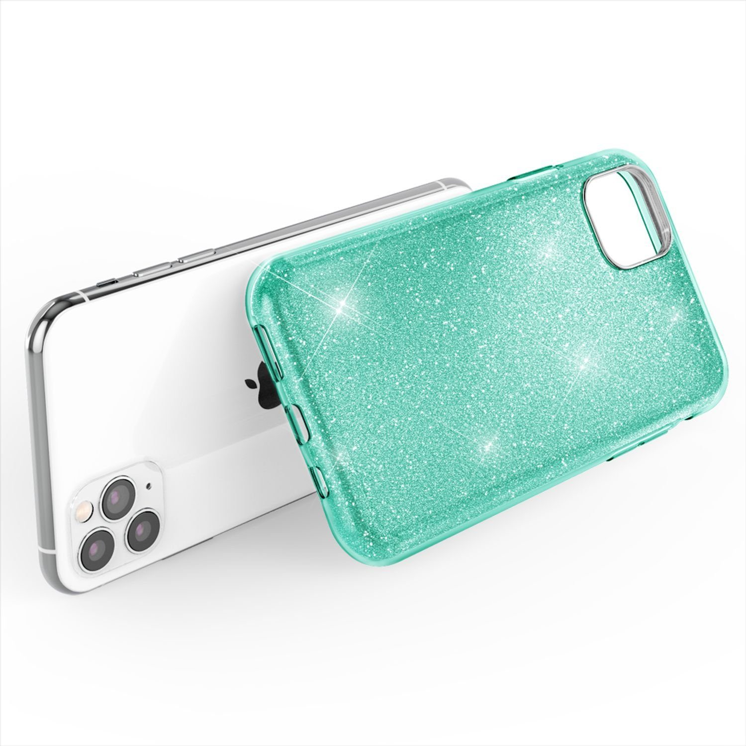 Nalia Smartphone-Hülle Apple iPhone 11 Pro 14,7 cm (5,8 Zoll), Glitzer Silikon Hülle / Glänzender Hybrid Schutz / Stoßfest & Robust