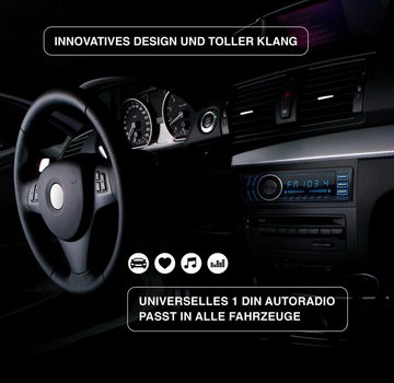 ELGAUS OM-170P 1 Din Autoradio (FM/AM, RDS, Bluetooth, RDS, Fernbedienung, ID3, Appsteuerung, Manual in DE/EN)