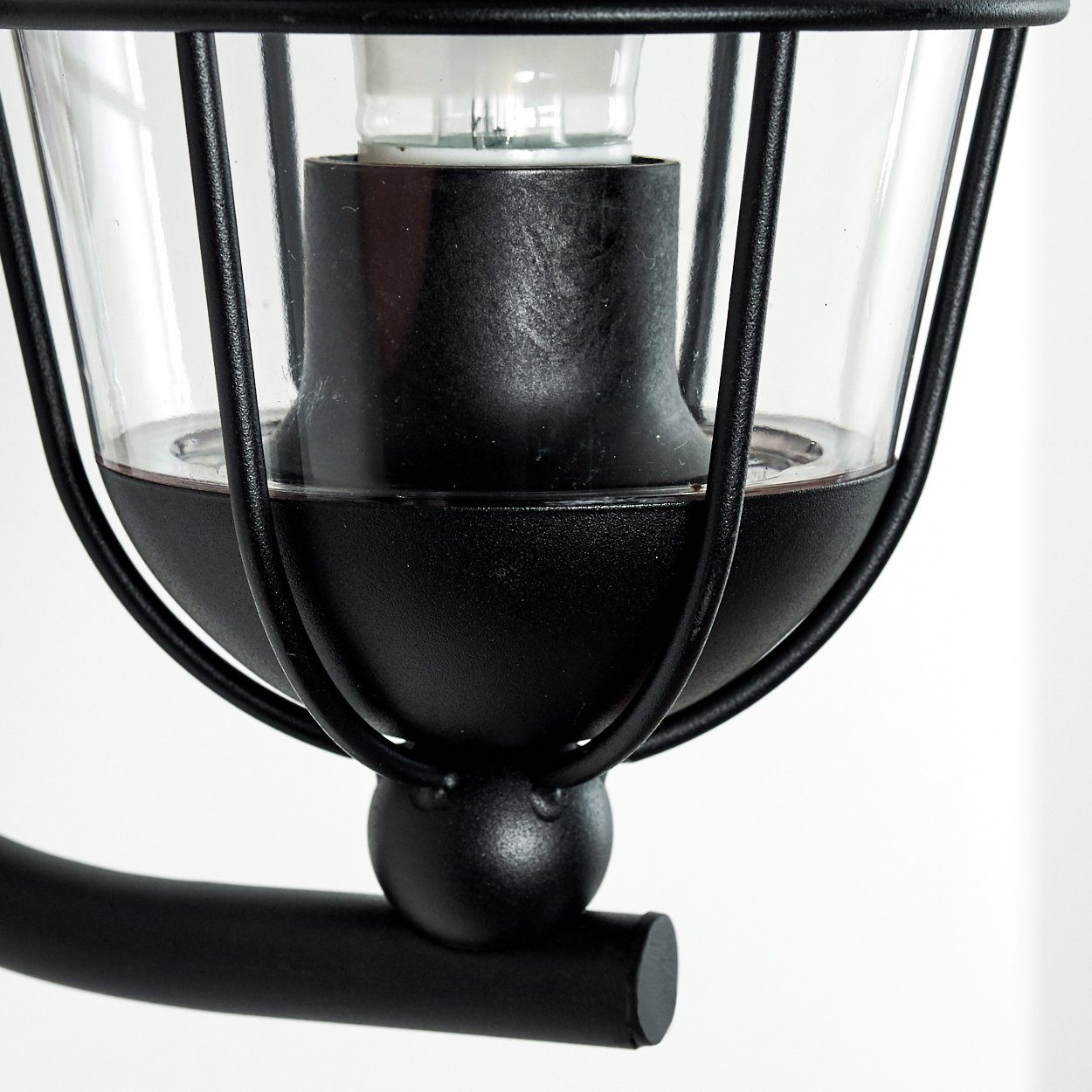 Leuchtmittel, Außenleuchte Schwarz transparenten Metall E27 Außen-Wandleuchte aus Kunststoff, hofstein und »Ballao« Wandlampe ohne für Terrasse, die in