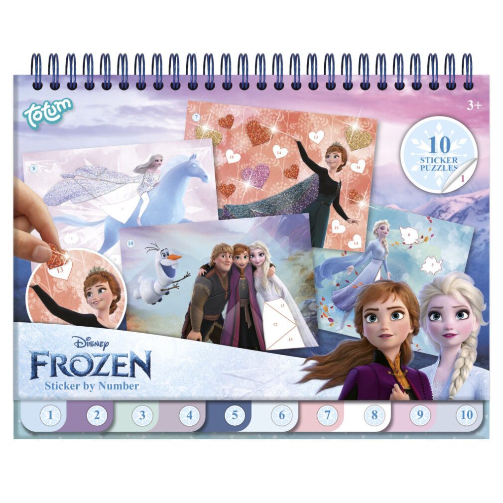 totum Spiel Kreativset mit Aufklebern, Zahlen zum Aufkleben, Disney Frozen