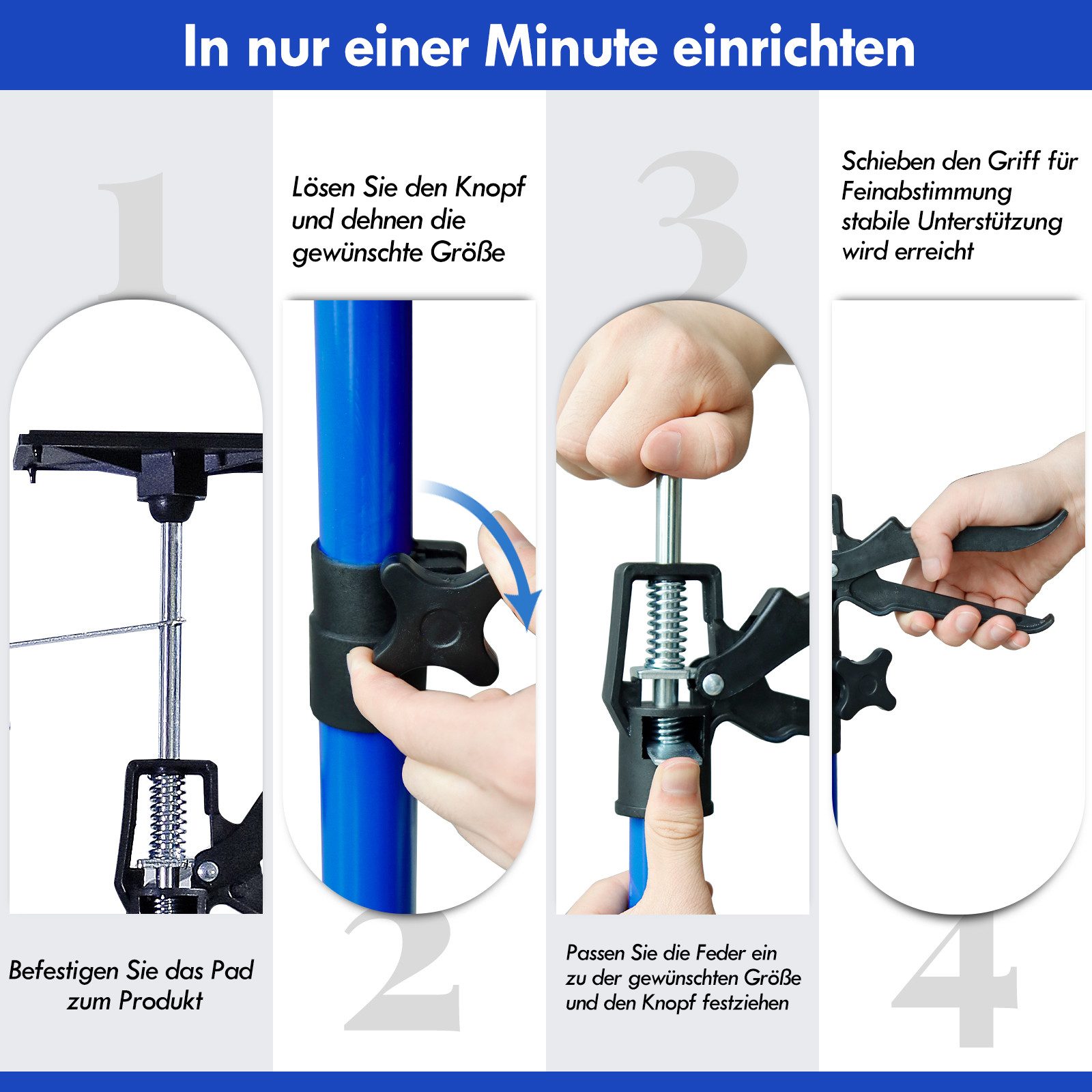 CCLIFE Klemmen Deckenstütze Montagestütze Einhandstütze Bis 30 kg, (2-St) – Bild 4 von 5