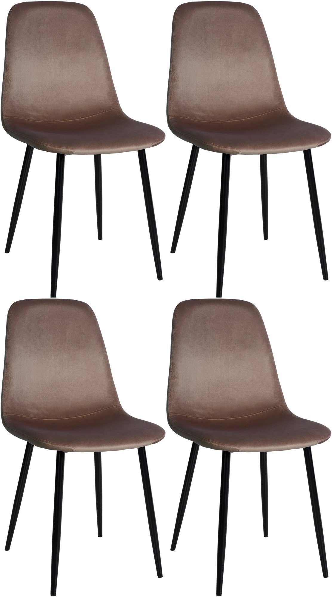 CLP Esszimmerstuhl Napier (4er Set), Metall, gepolstert, mit Lehne | Stühle