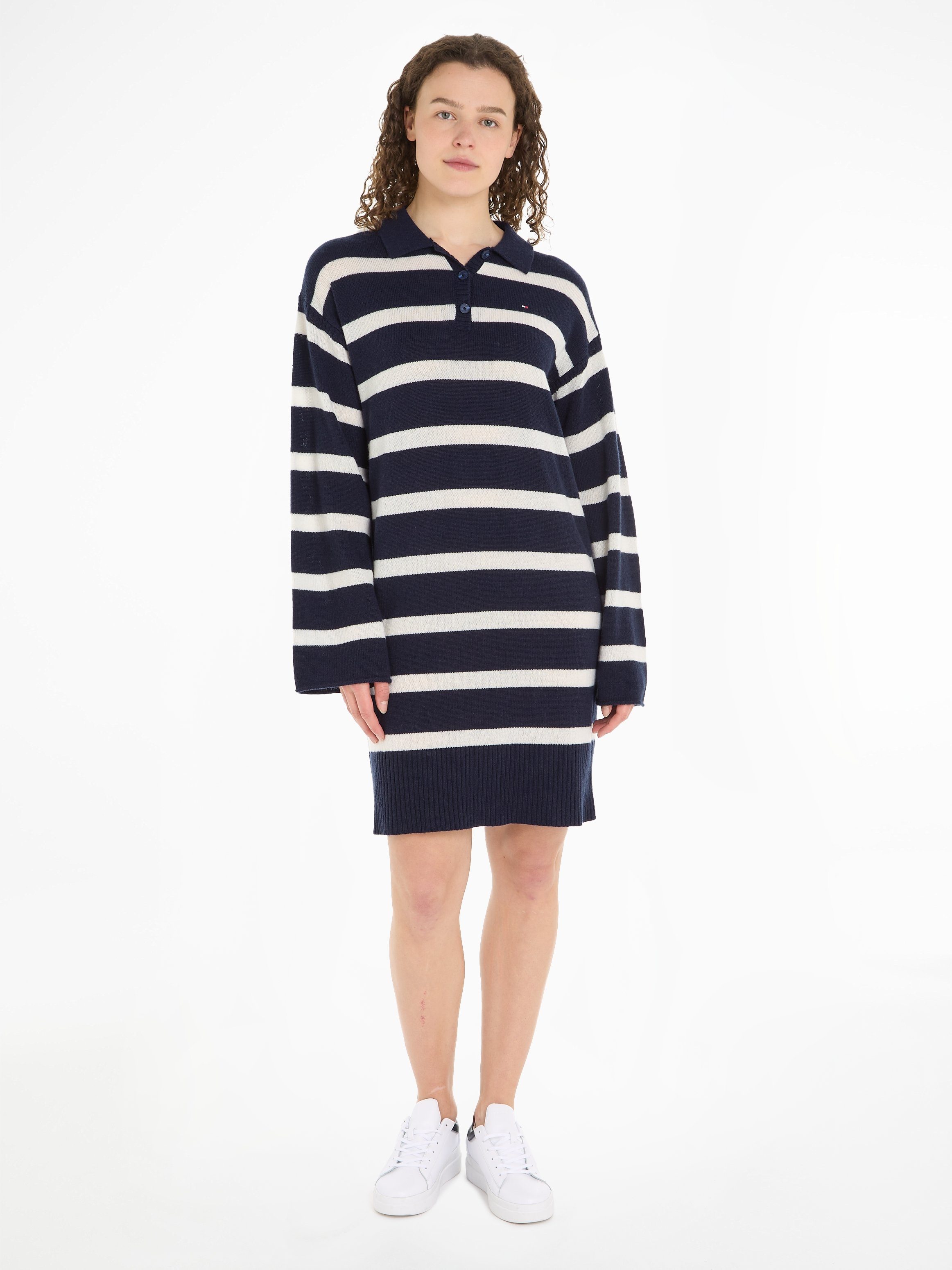 Tommy Hilfiger aus atmungsaktiv Polokleid POLO Premium WOOL SOFT Wolle, DRESS &zeitlos, weicher langlebig