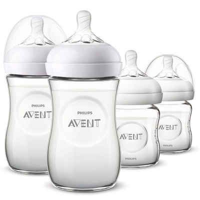 Philips AVENT Babyflasche »Glas - Flaschen-Set - Natural«, 4-tlg. Neugeborenen-Starter-Set