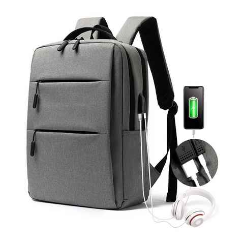 Rucksack Laptop Rucksack mit externen USB-Ladeanschluss und Kopfhörer-Eingang, mit Laptopfach