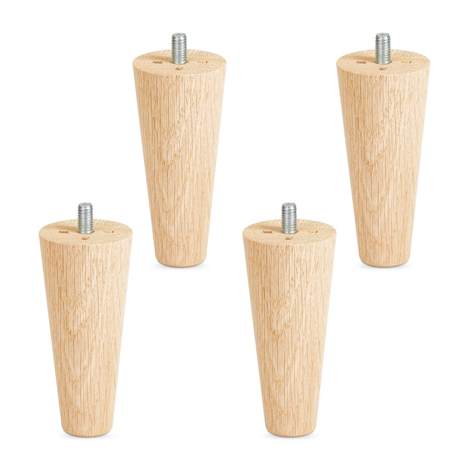 SO-TECH® Мебельfuß 4 Stück Ножки для мебели Eiche massiv Ø 45 / 25 mm Höhe: 100-450 mm