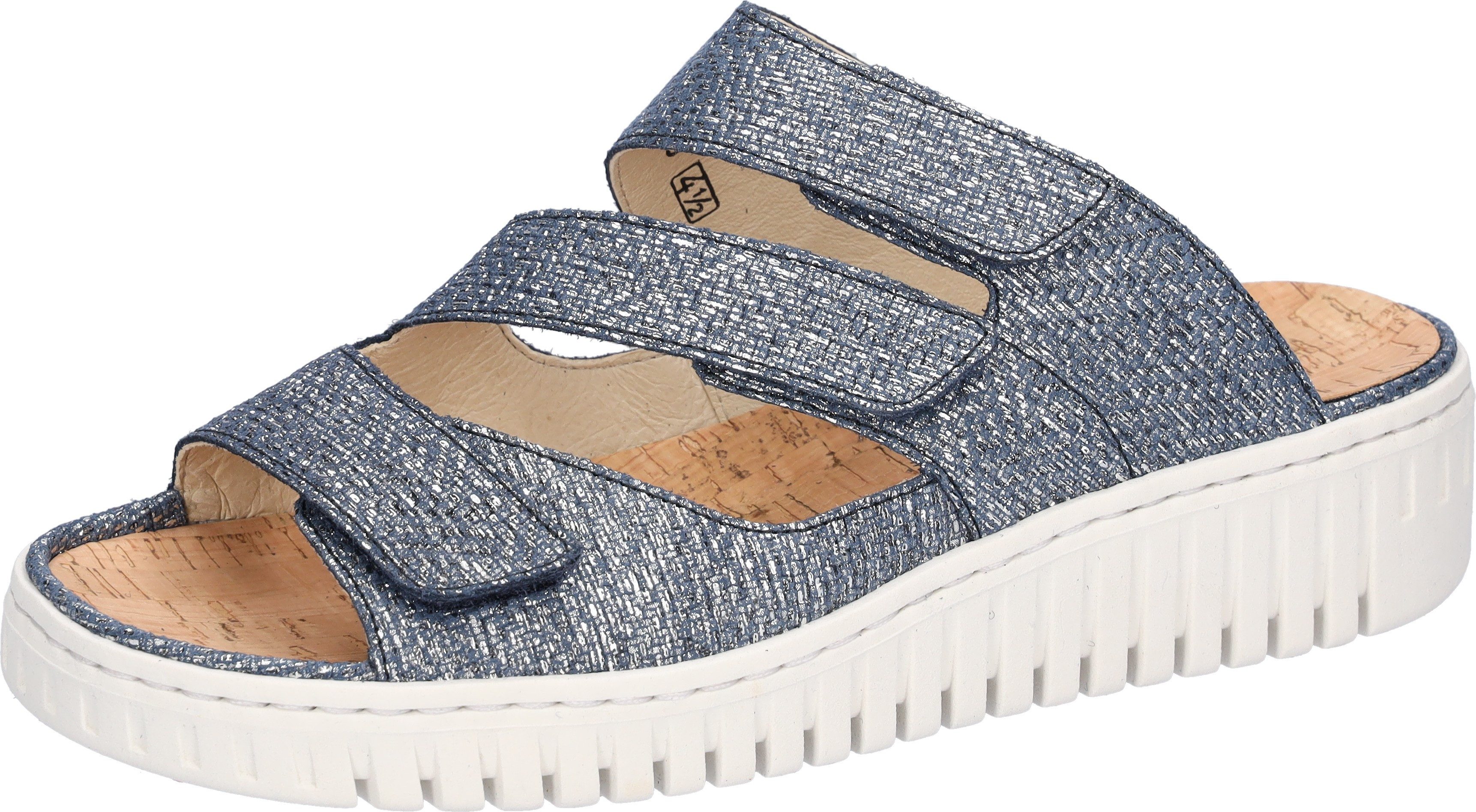 Waldläufer H-WILLOW Pantolette Sommerschuh, Hausschuh, Klettschuh in Komfortweite H (sehr weit)