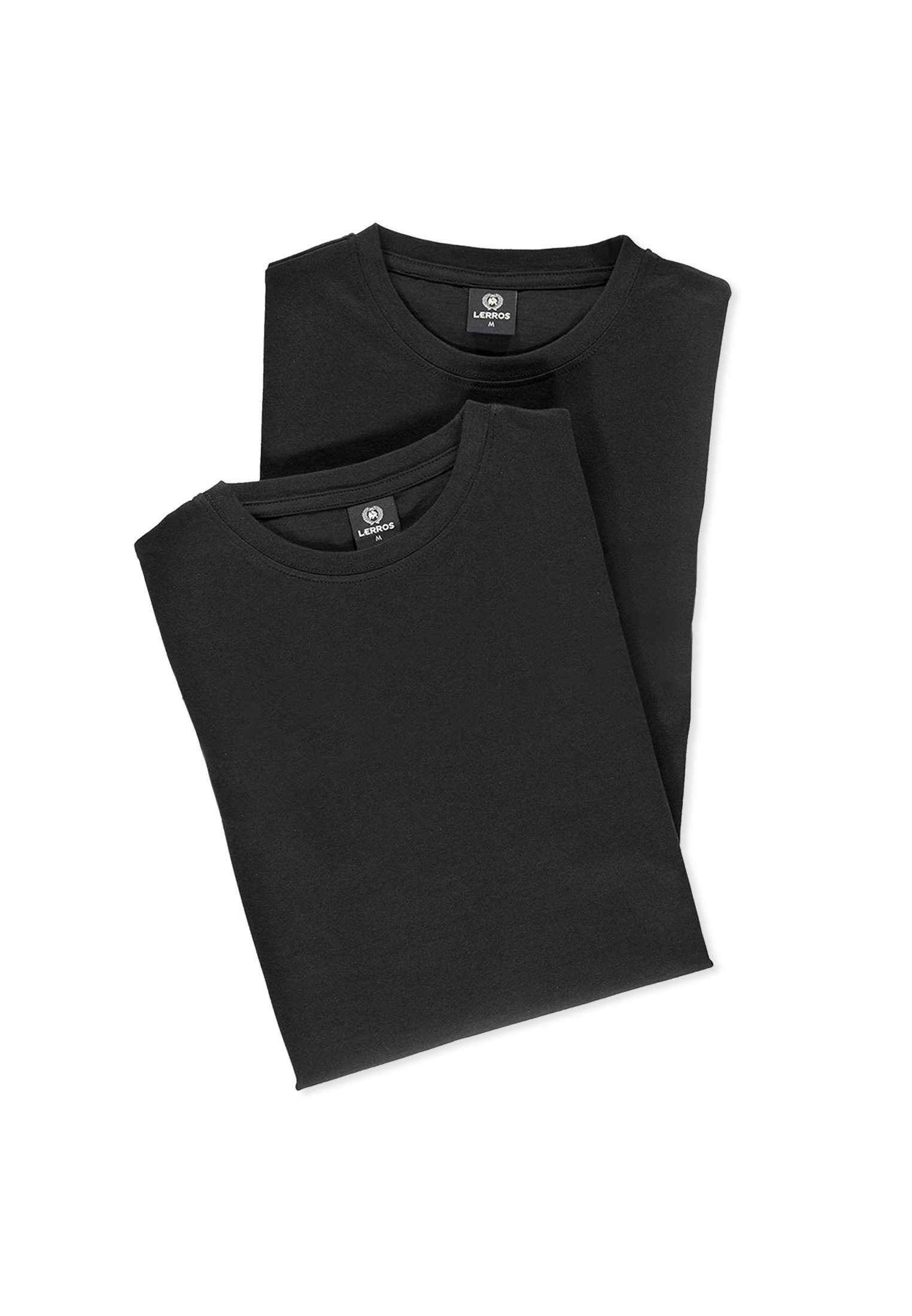 LERROS T-Shirt LERROS Rundhals Doppelpack T-Shirt in Premium Baumwollqualität BLACK