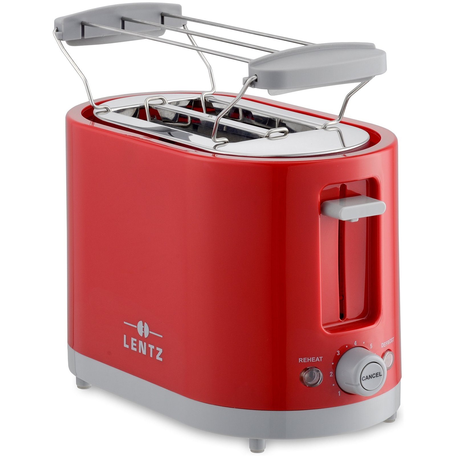 Lentz Toaster 2-Scheiben Toaster mit Auftaufunktion, 750 W Rot