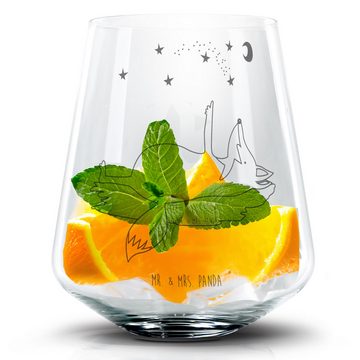 Mr. & Mrs. Panda Cocktailglas Fuchs Sterne - Transparent - Geschenk, Cocktail Glas mit Wunschtext, Premium Glas, Zauberhafte Gravuren
