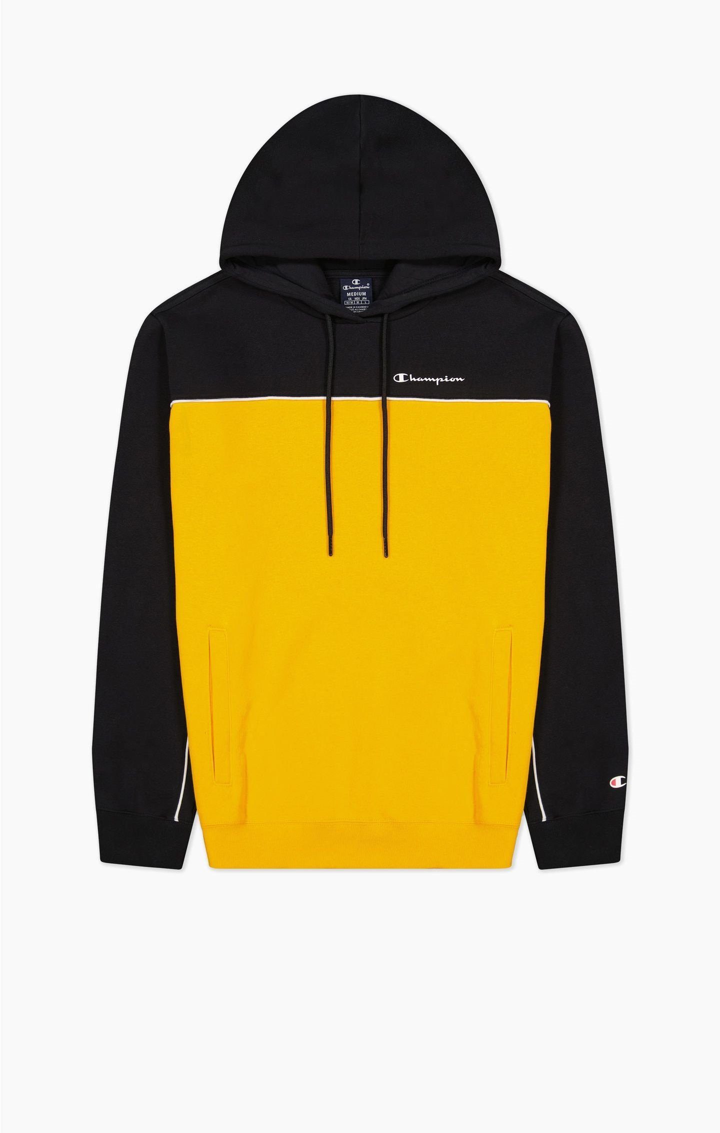 Champion Kapuzenpullover (Hoodie) aus Baumwollfleece in Farbblockoptik gelb günstig online kaufen