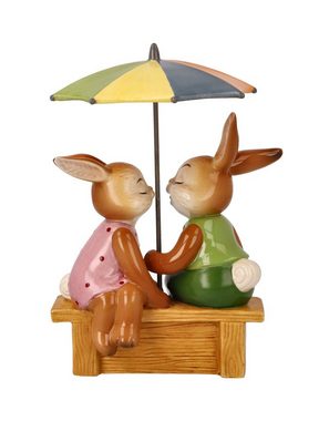 Goebel Osterhase Osterhasenpaar "Ein Platz für uns zwei", Osterhasen auf Bank sitzend, limited Edition