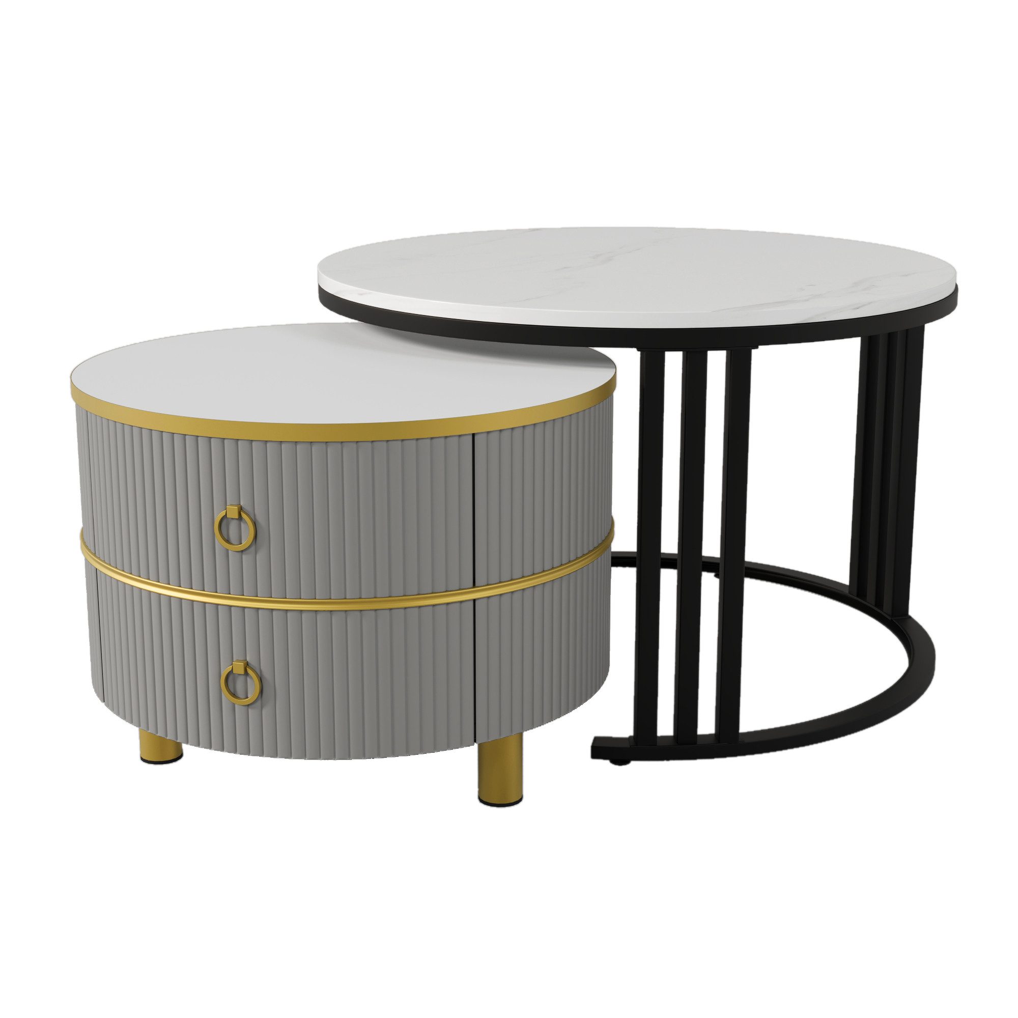 Couchtisch 2-in-1 runder Couchtisch
