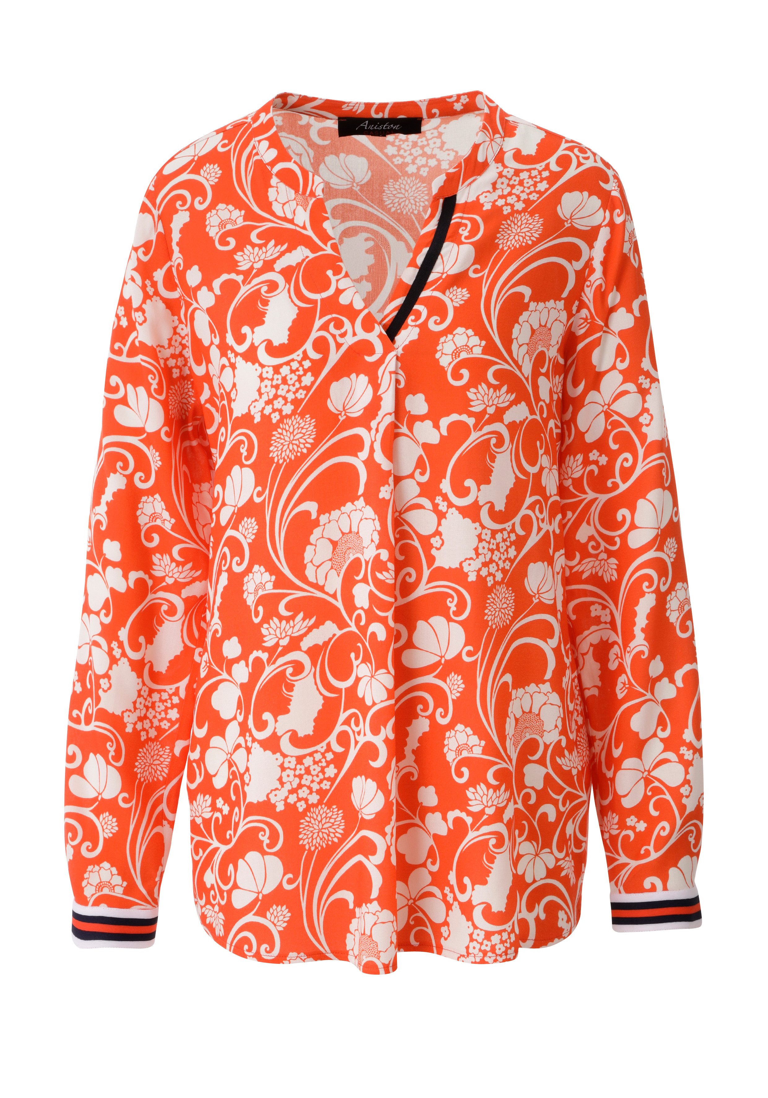 Aniston CASUAL Schlupfbluse mit fantasievollem, grafischen Blumendruck – Bild 5 von 5