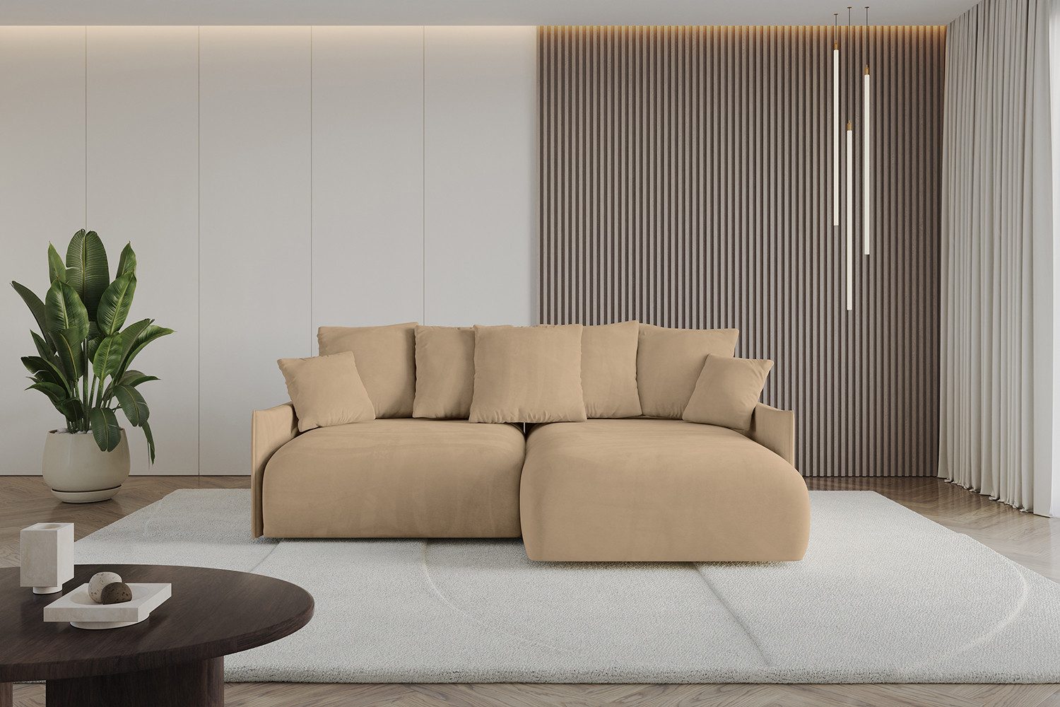 ALTDECOR Ecksofa ONESK-L-v1, Couch mit Schlaffunktion, Wohnzimmer - Wohnlandschaft, Corner Sofa Bett Eckcouch Couch L-Form Schlafcouch Ausziehbar