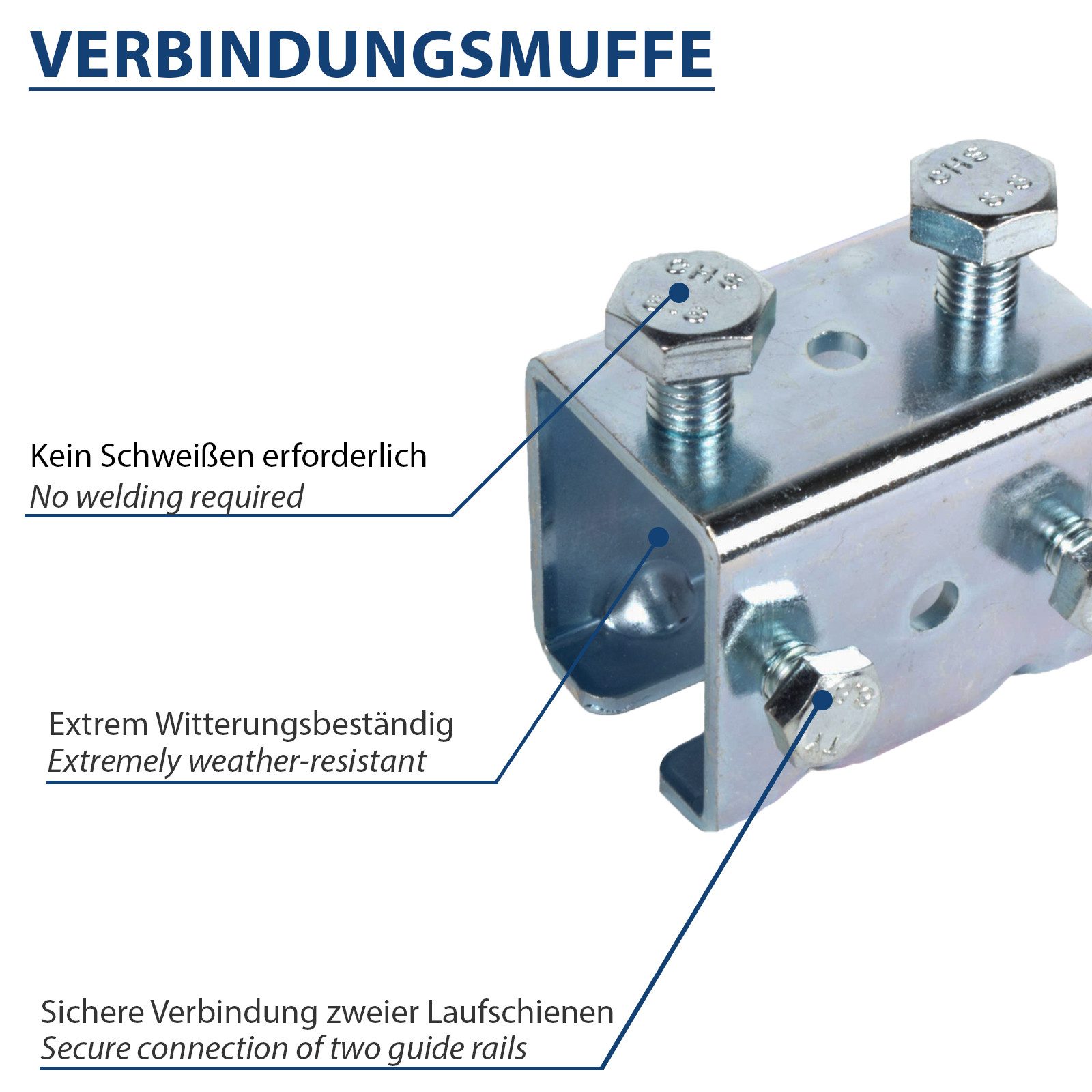 ATTAS Schiebetür Schiebetürsystem mit Laufschienen, Rollen für Schiebetüren & Tore (Set, inkl. Laufwagen), Schiebetür Beschlag – Bild 5 von 5