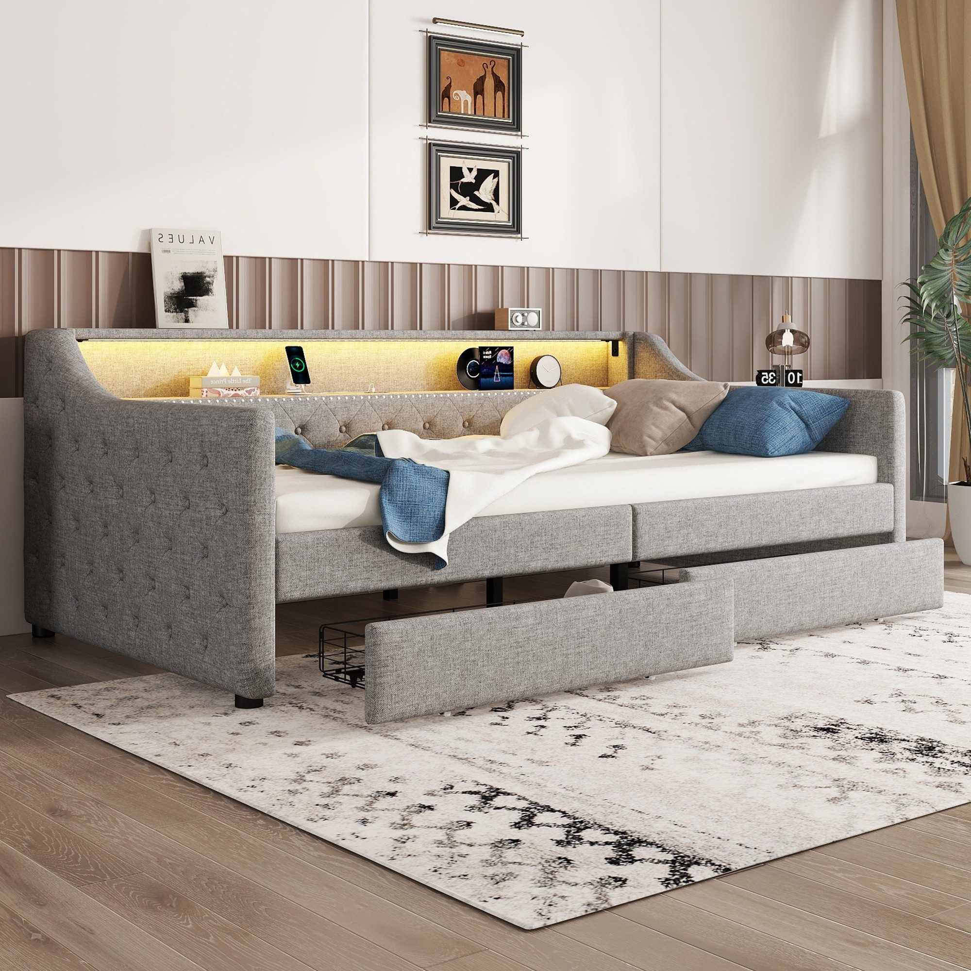 STILVORA Daybett 90x200 mit Stauraum,Schlafsofa mit günstig online kaufen