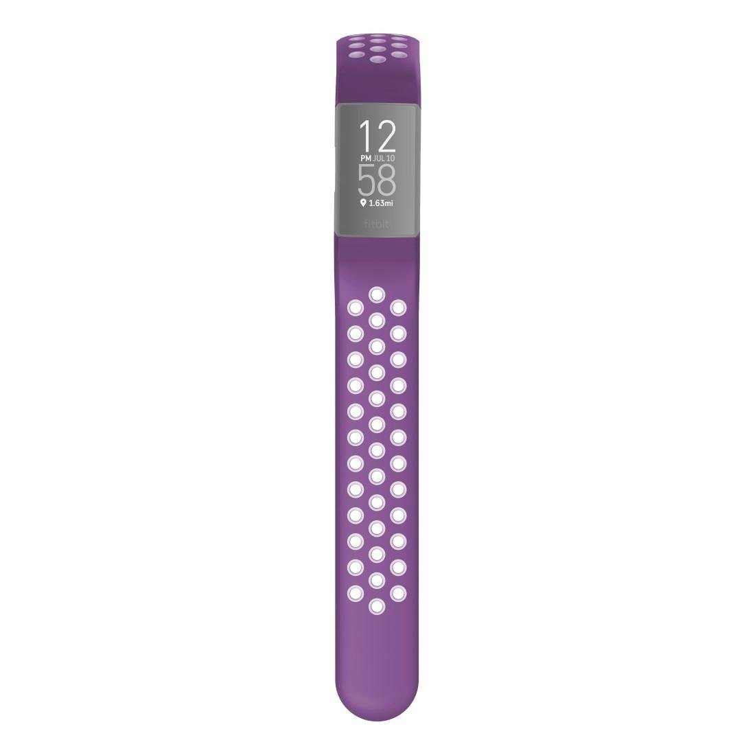 Fitbit lila atmungsaktives 22mm, Ersatzarmband - Sportarmband, Abwaschbar Schmutzabweisend 3/4, Smartwatch-Armband Charge - Hama Rutschfest
