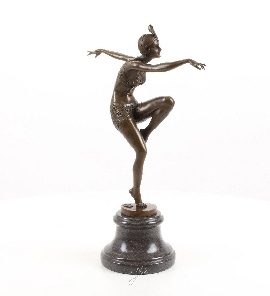 Linoows Dekoobjekt Bronzefigur, Bronze Skulptur Tänzerin, "Con Brio", Skulptur sign. Ferdinand Preiss