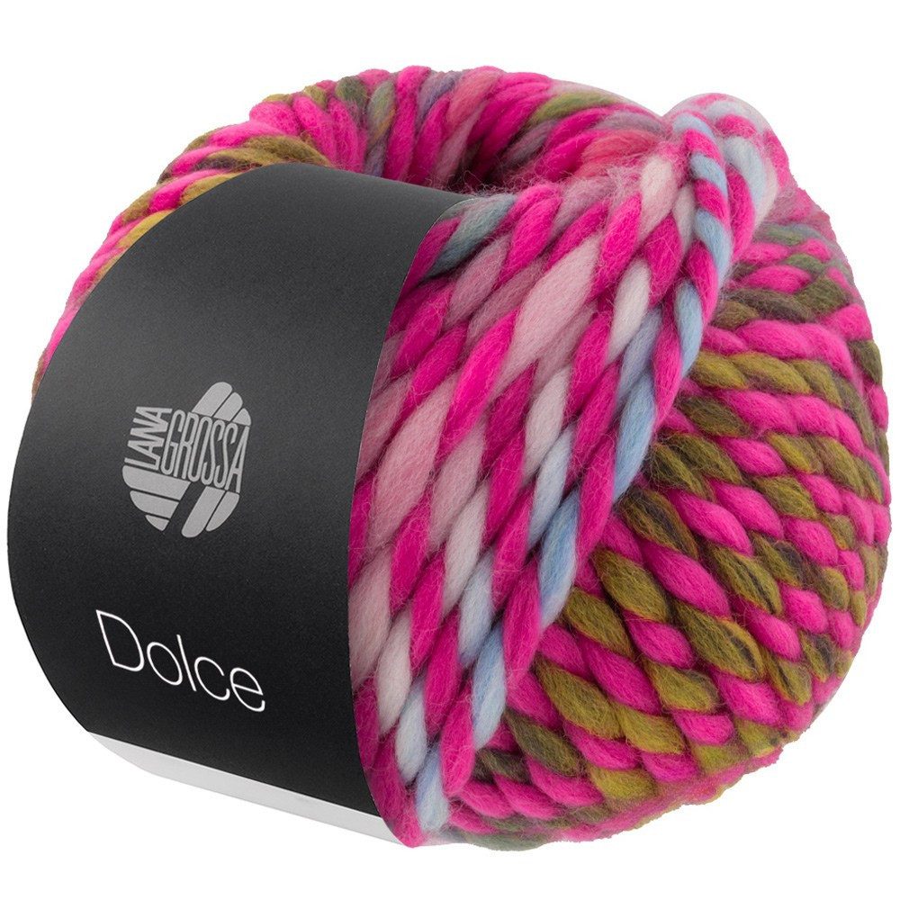 LANA GROSSA DOLCE Häkelwolle, 50 m (Dickes, locker verzwirnt Merino-Dochtgarn mit Mouliné-Effekt), 100 g