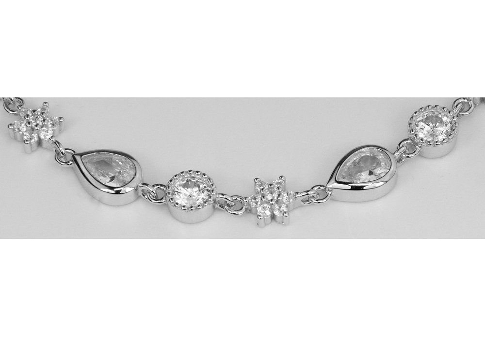 LUISIA® Silberarmband Armband "Sterne 925 66986 Zirkonia (1-tlg) mit Tropfen" - und Silber Echtschmuck
