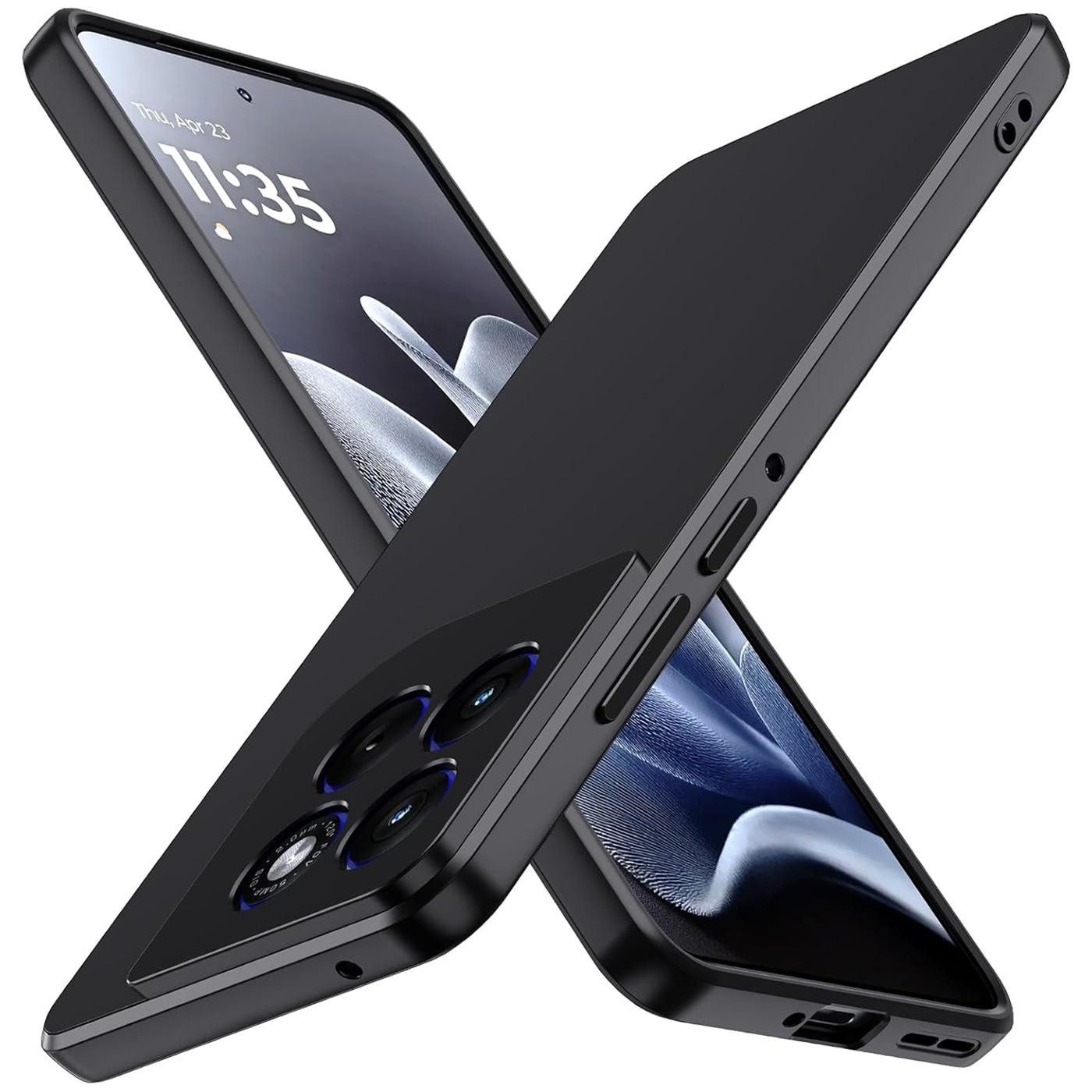 CoolGadget Handyhülle Handy Schutzhülle für Motorola Edge 70 matt schwarz, Silikon TPU Hülle Schutz Tasche Cover schlicht Slim Case