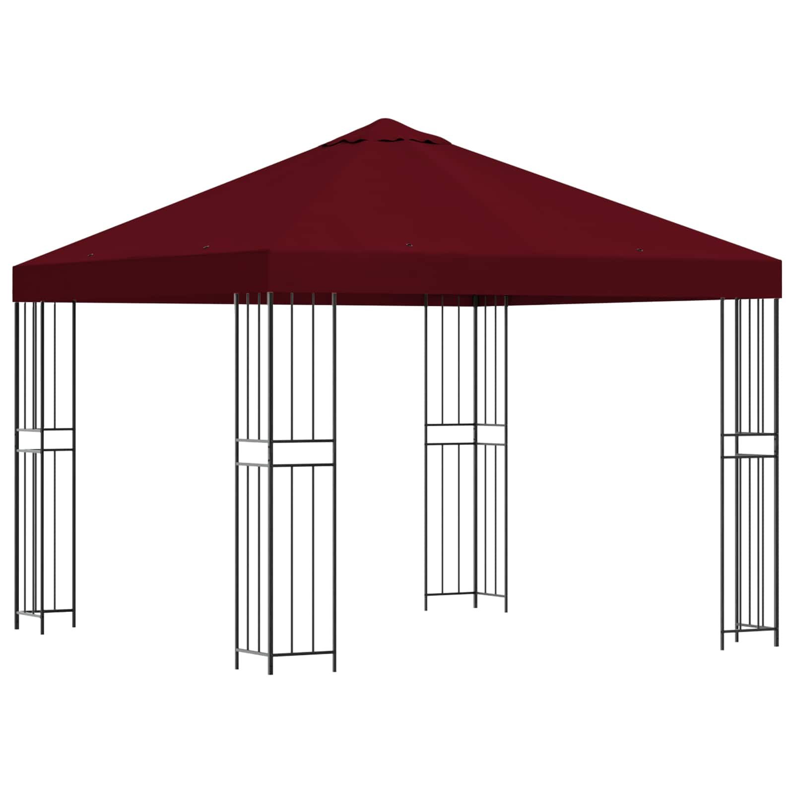 vidaXL Partyzelt Pavillon 3 x 3 m Bordeauxrot Polyester und Stahl 190 gsm