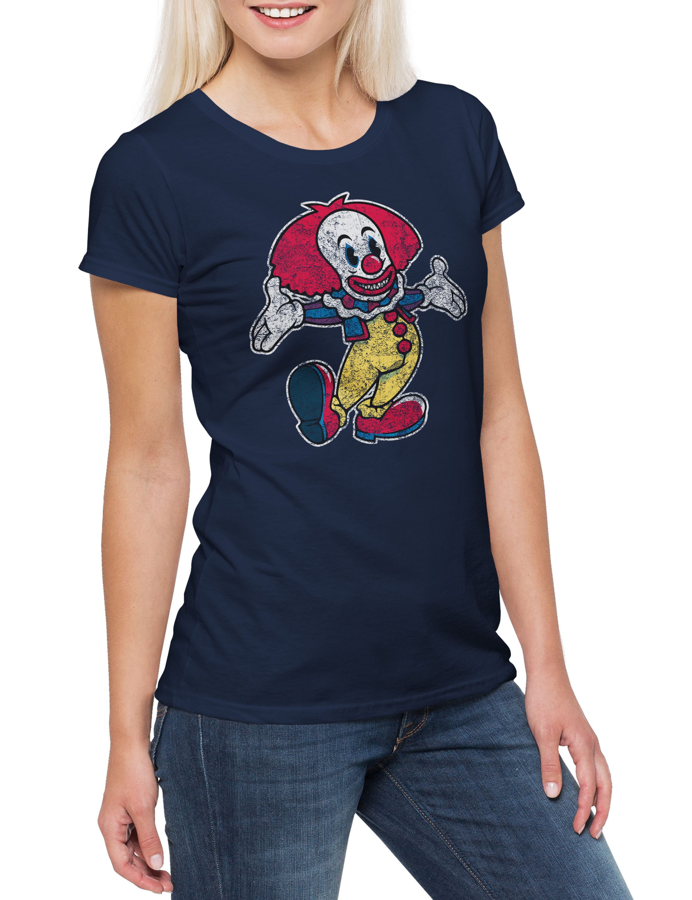 Print-Shirt Clown I Damen T-Shirt Clown Fun Circus Comedian Zirkus Komiker Stand