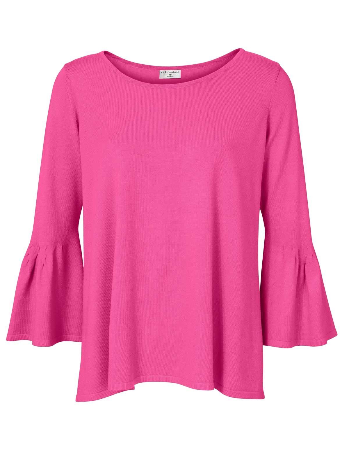 Rick by rick cardona Longpullover Rick Cardona Damen Designer-Pullover mit Volants, pink
