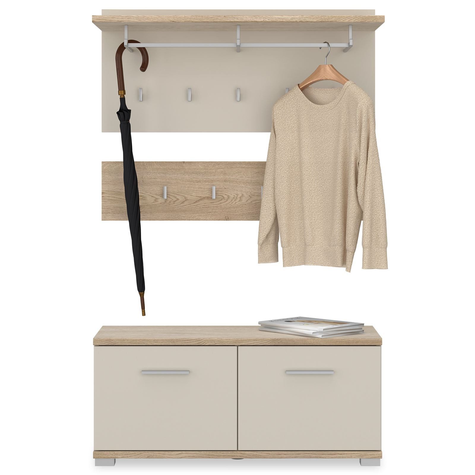 IDIMEX Wandgarderobe BILBAO, Garderobenset Flurgarderobe Sitzbank Cremona E günstig online kaufen