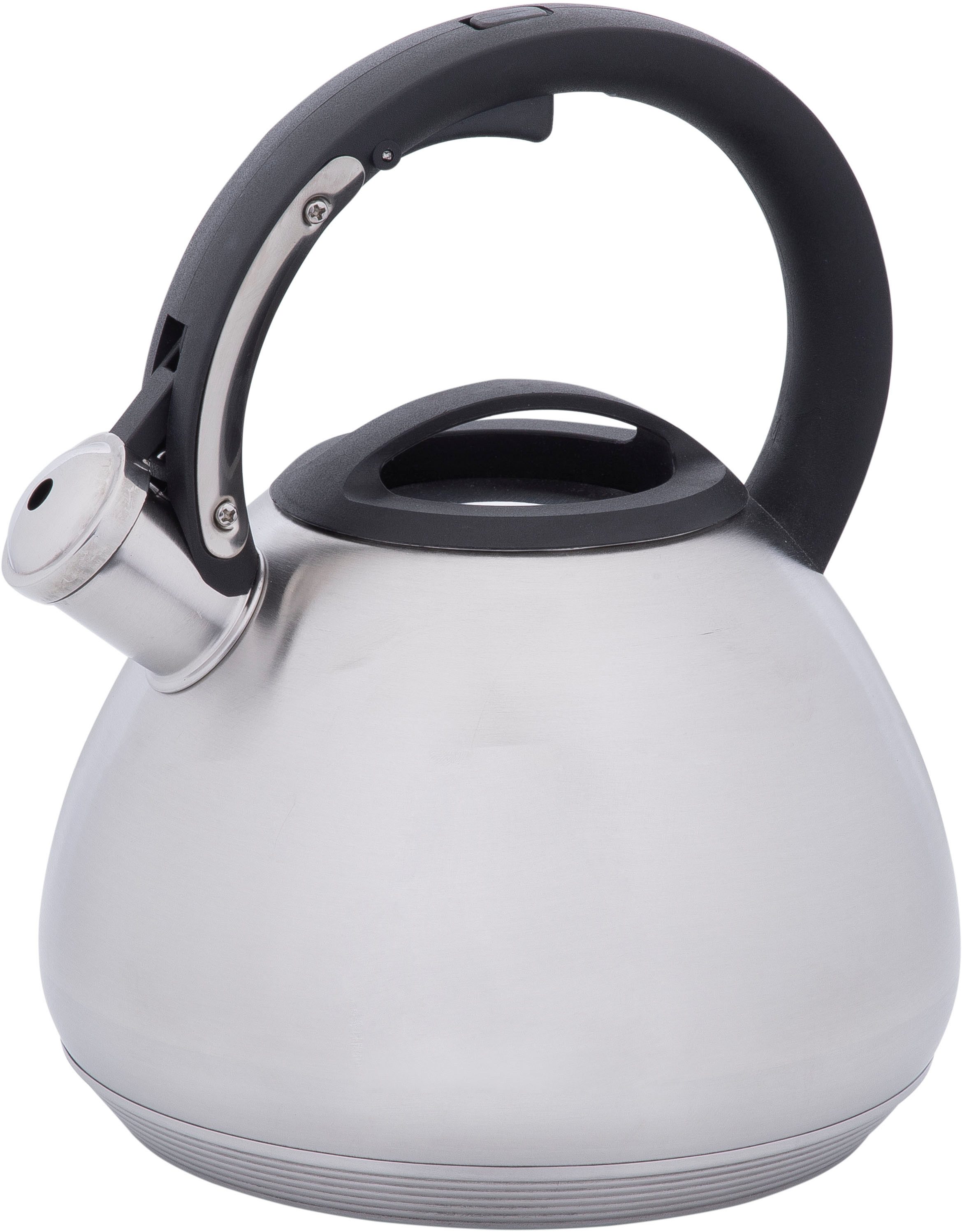 RESTO Kitchenware Wasserkessel Lyra, Flötenkessel 2,7 l mit wärmespeicherndem Boden im Geschenkkarton, Edelstahl (1-tlg), mit ergonomischem, wärmeableitenden Bakelit-Griff
