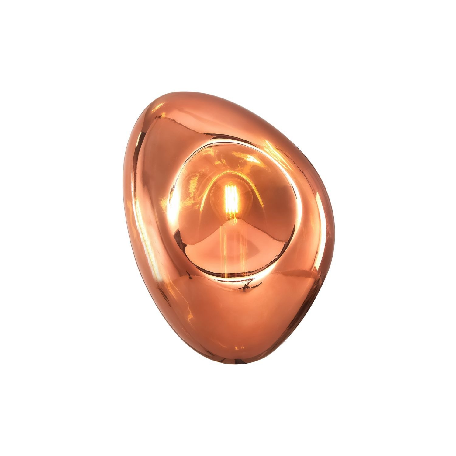 Licht-Erlebnisse Wandleuchte MILAN, ohne Leuchtmittel, Metall Glas E14 27,5 cm hoch in Kupfer glänzend Modern