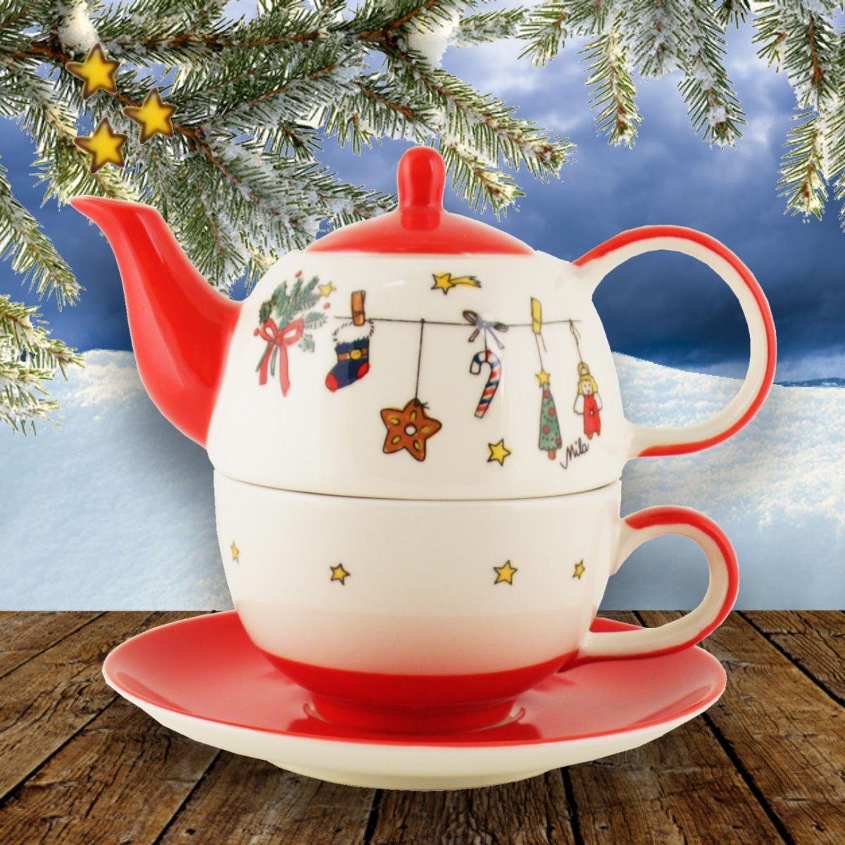 Mila Es Tee-Set sehr, for 440s-Exklusiv 0.4 Mila Keramik Tea Teekanne Weihnachtet l, One (Set)