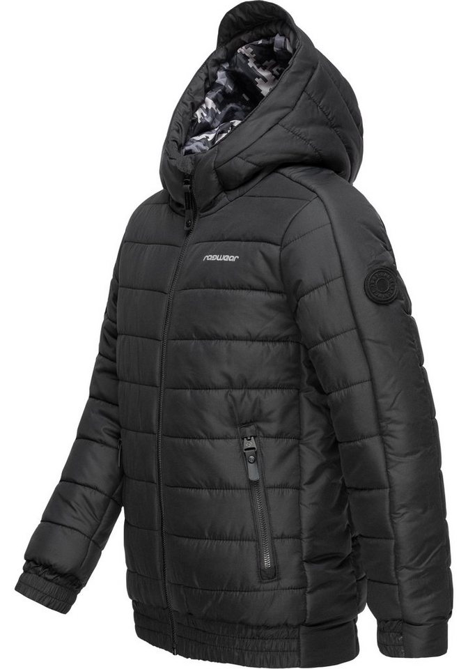 Ragwear Winterjacke Coolio Gesteppte Winter-Outdoorjacke mit Kapuze,  Seitliche Taschen mit Reißveschluss, stylisches Muster innen