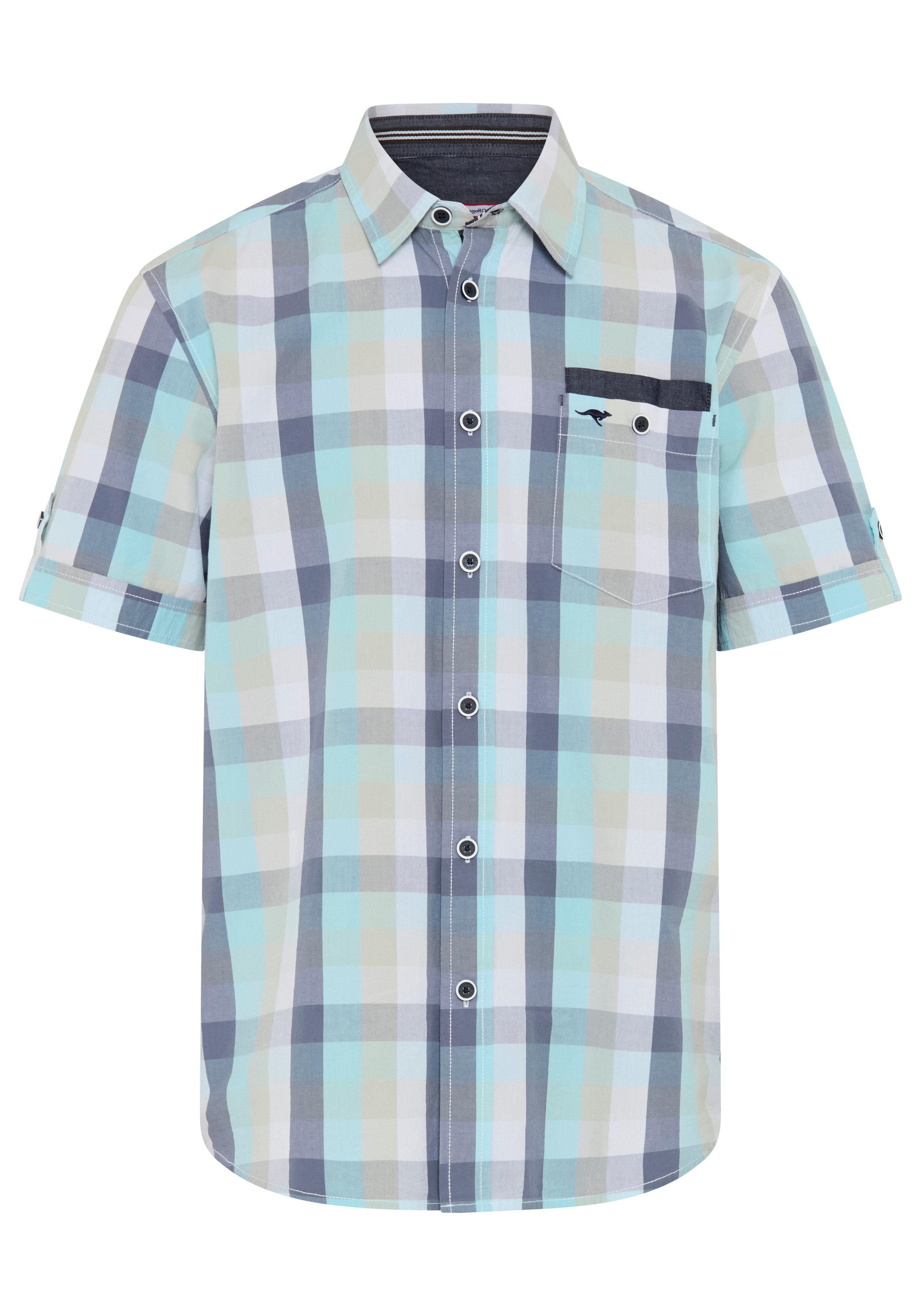 KangaROOS Kurzarmhemd Kurzarm, für Casual- und Streetwear, aus Baumwolle, Comfort Fit