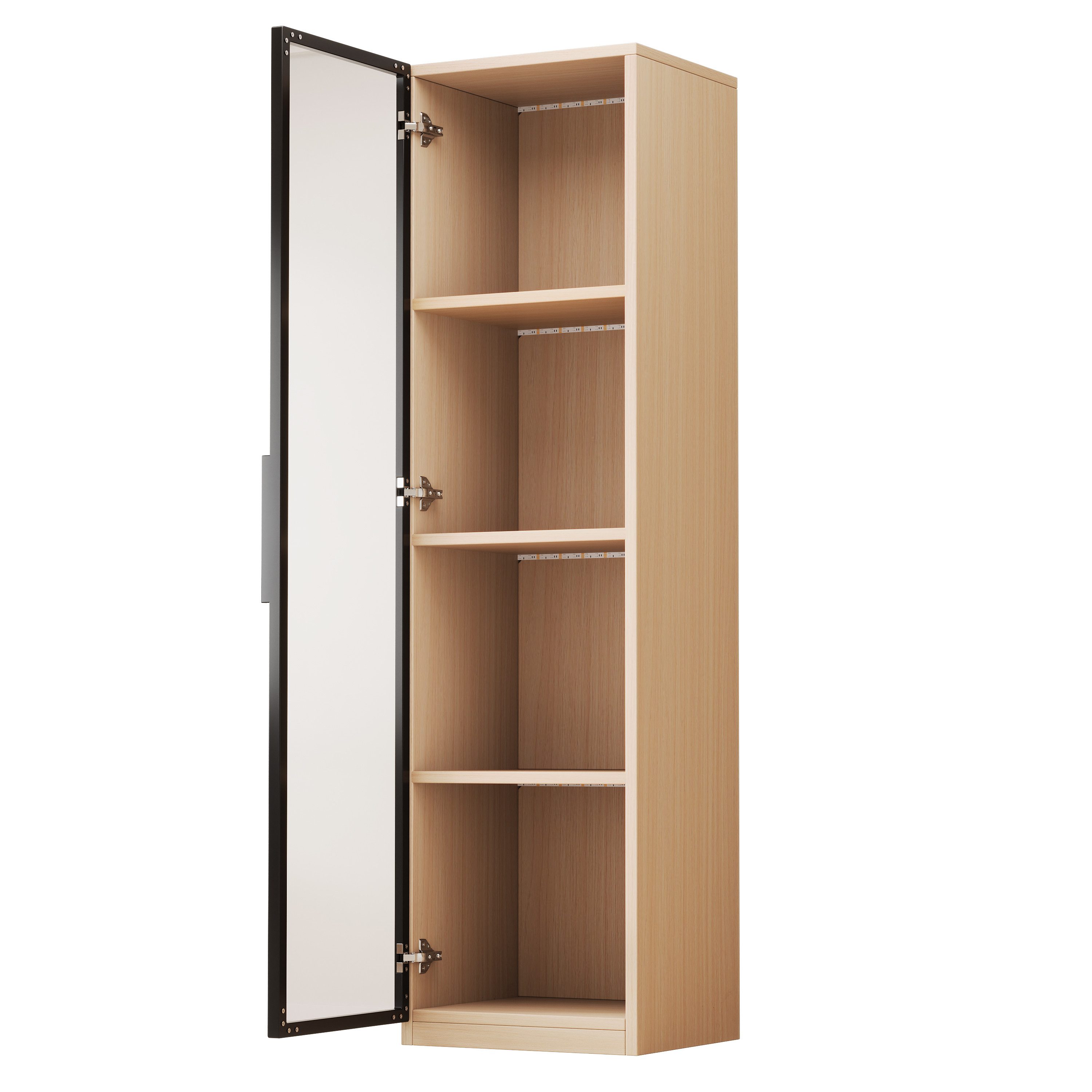 Fine Life Pro Standvitrine Vitrinenschrank 40×40×165 cm – Eichenoptik mit LED & Soft-Close