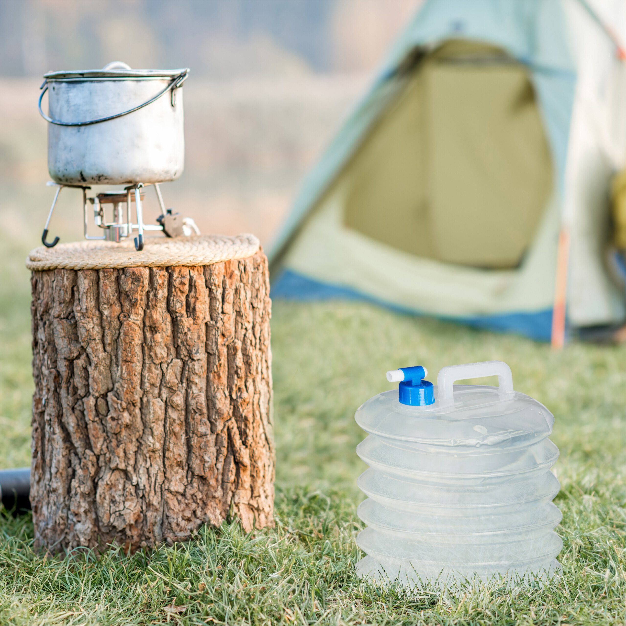 relaxdays Kanister Wasserkanister faltbar 4er Set oval, 5 Liter