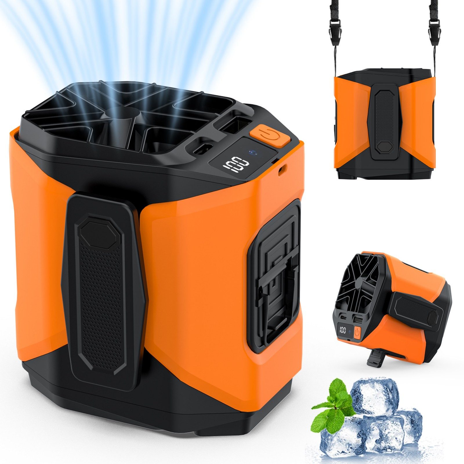 VIVIHEYDAY Mini USB-Ventilator Tragbarer Taillen Clip Ventilator, Ventilator Akku Wiederaufladbare, 5 Gebläsestufe‌, 13000RPM, für Outdoor, Bauarbeiter, Sommerreisen