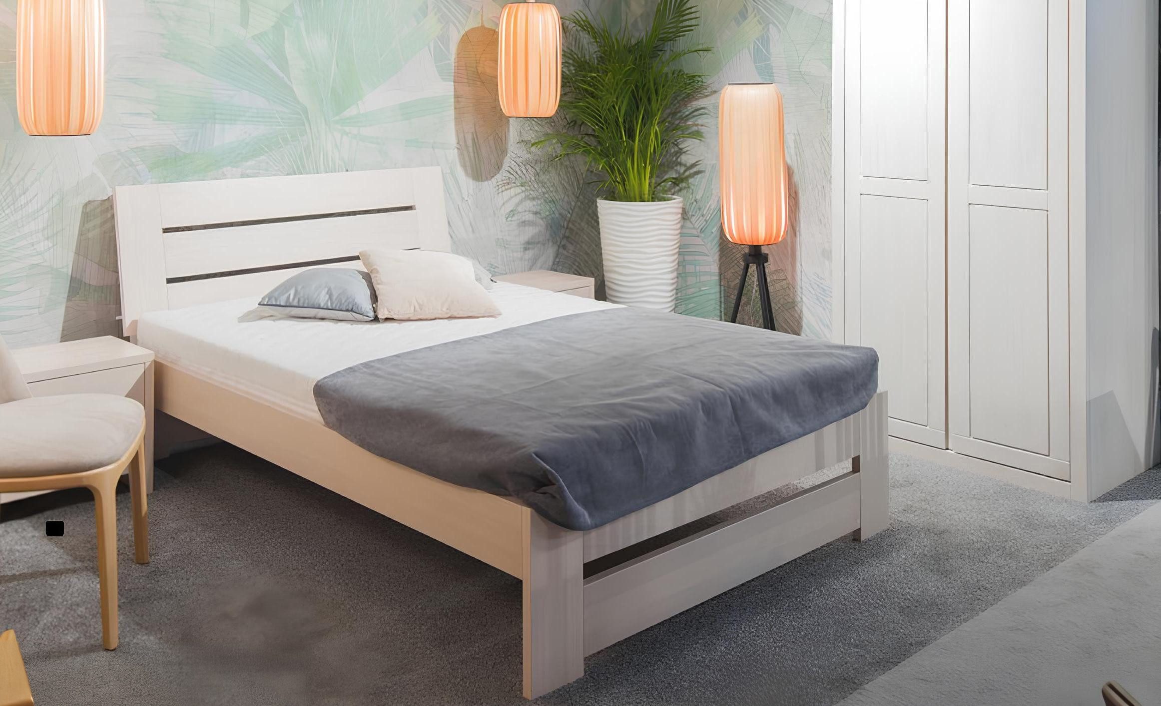 Xlmoebel Schlafzimmer-Set Massivholz Schlafzimmermöbel im Loft-Stil mit Nachttischen, (1-tlg., 3 tlg.Schlafzimmer Set (Bett + 2x Nachttisch), Hergestellt in Europa