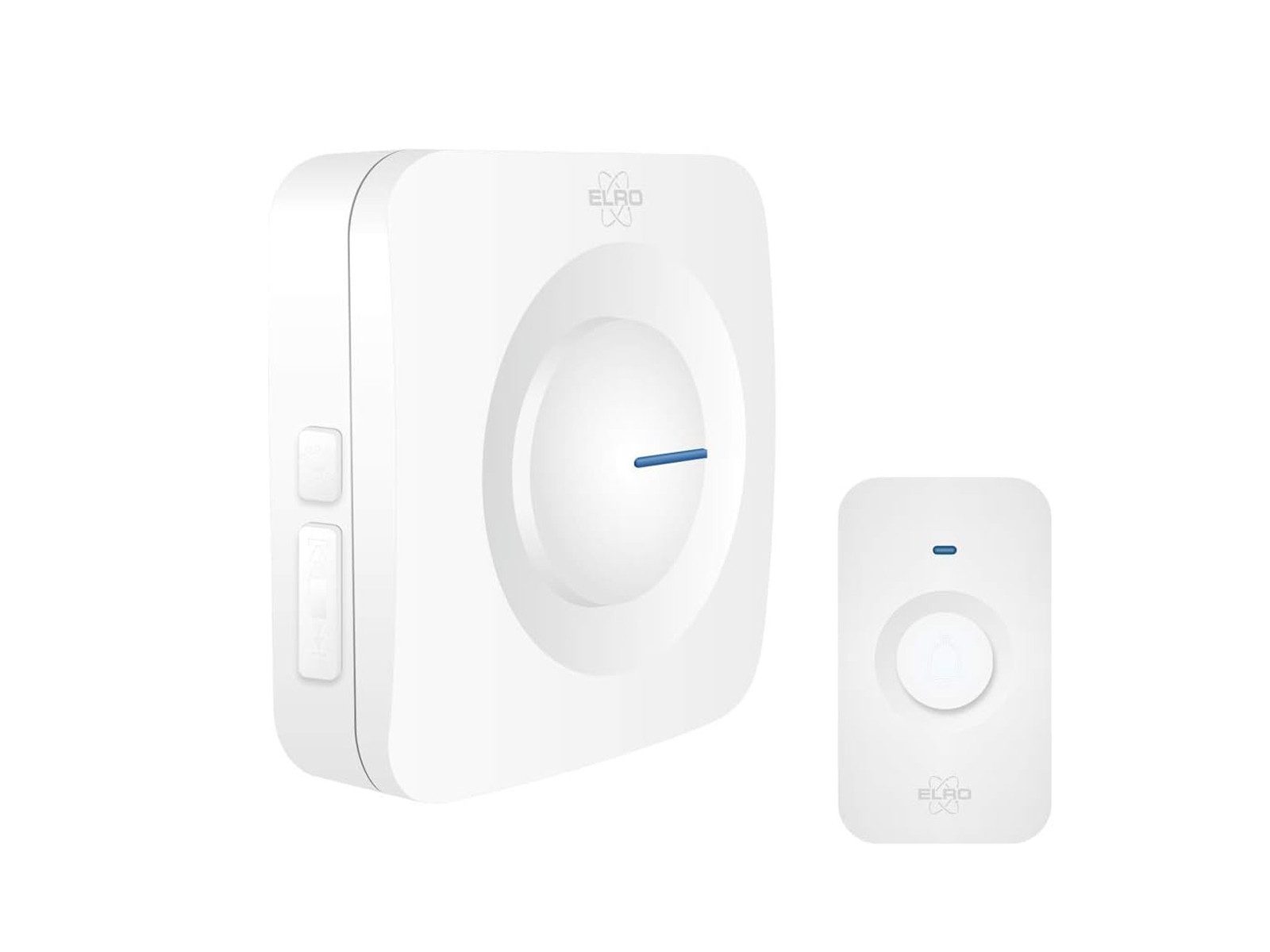 Elro Türklingel-Set, 1 Empfänger, 64 Klingeltöne, (3-tlg), Funkklingel mit Batterie, Türgong mit Licht für Schwerhörige, Weiß