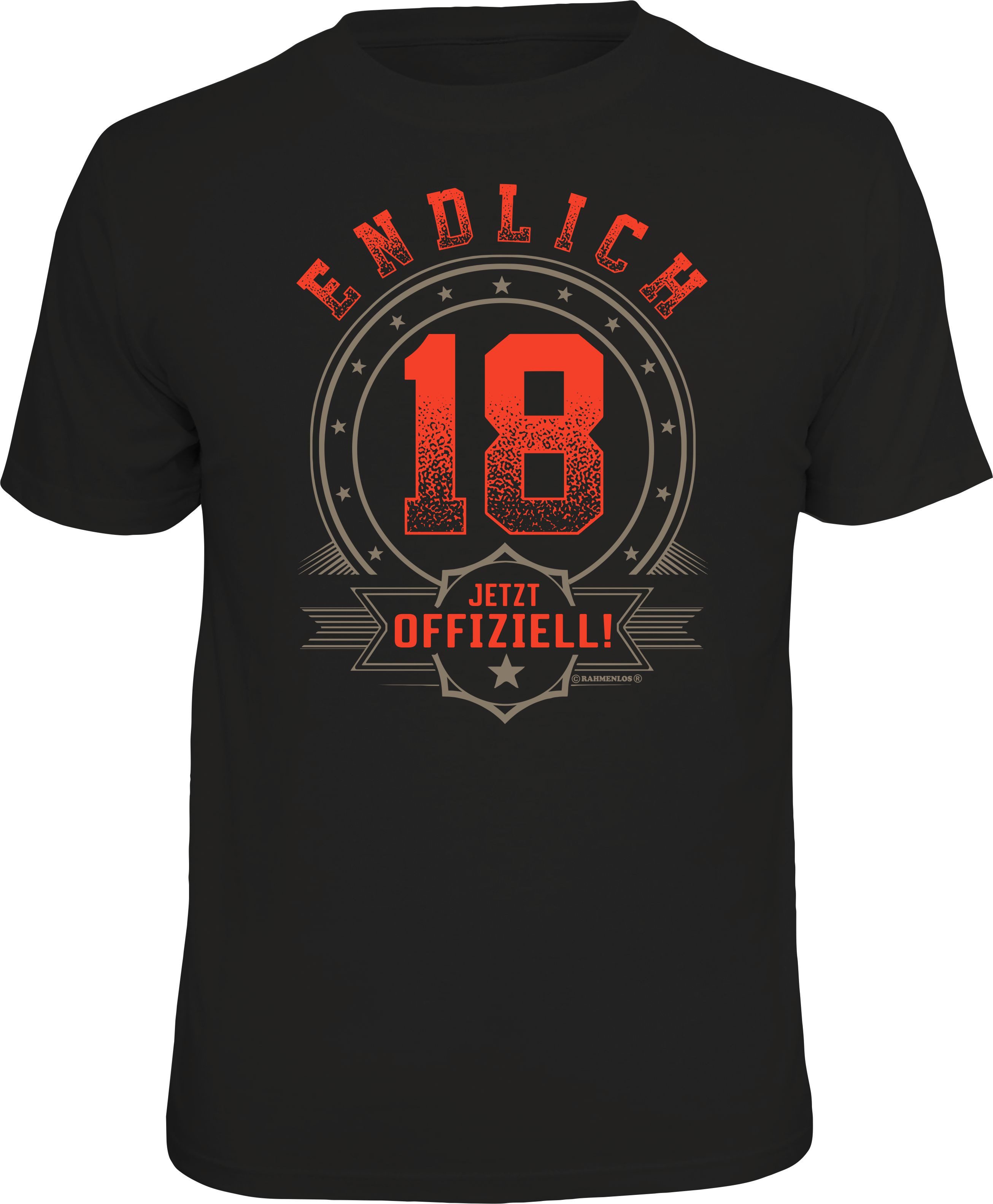 RAHMENLOS® T-Shirt zum Geburtstag: endlich 18, günstig online kaufen