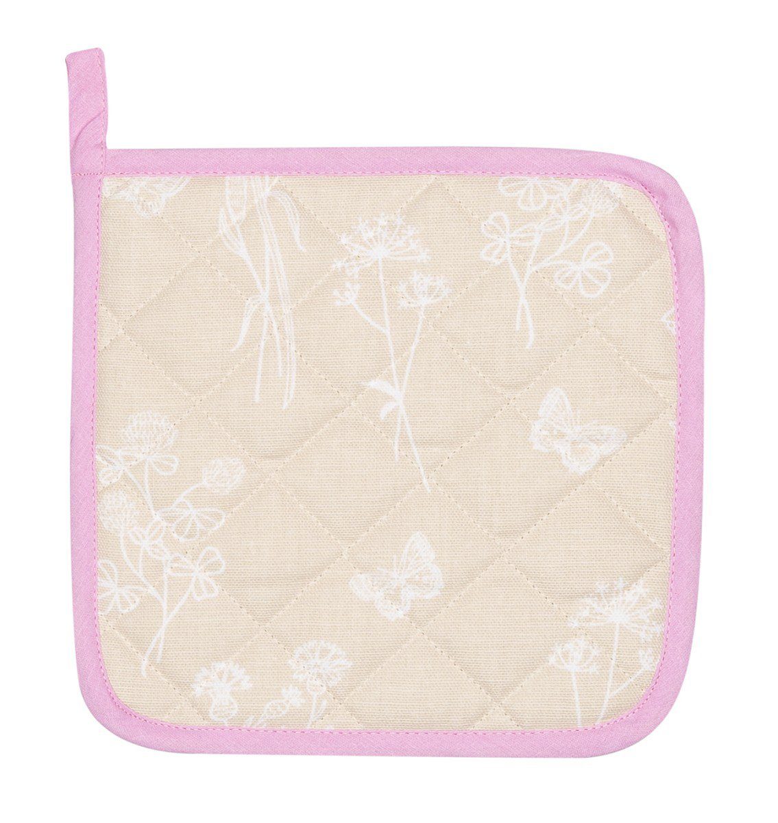 Kracht Topflappen Wildblumen, (Set, 2-tlg., 2-teilig), 2er Set Topflappen, wattiert, ca. 22x22 cm