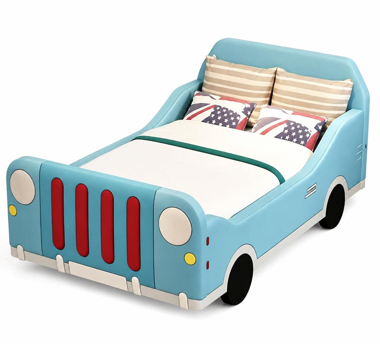 JVmoebel Autobett Blaues Autobett Kinderbett Bett für Jungen Mädchen Kinderbetten, Made in Europa
