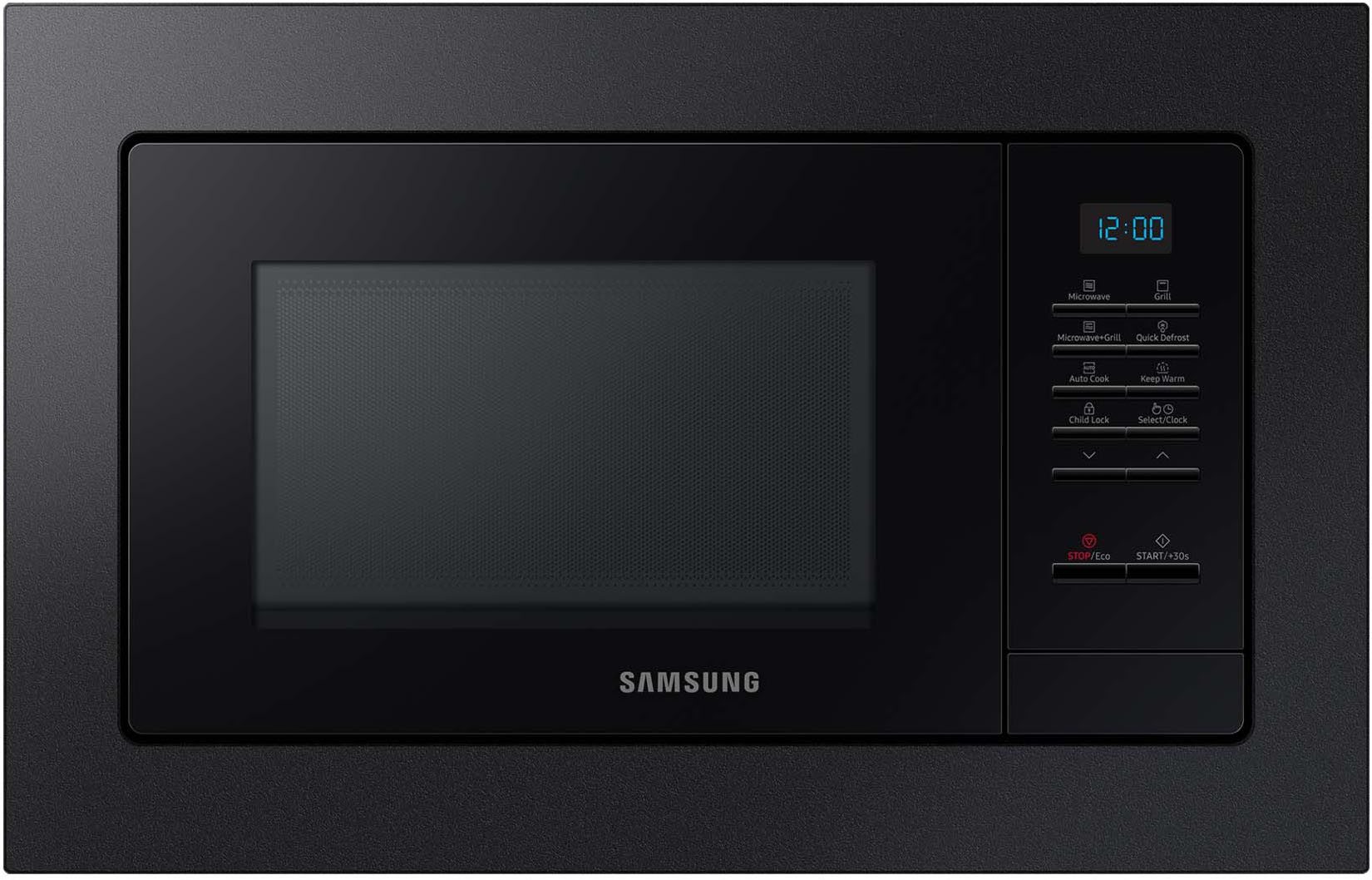 Samsung Mikrowelle MG20A7013CB/EG, Grill, Mikrowelle, 20 l, Garen, Backen & Grillen mit pflegeleichten Keramik-Emaille Innenraum