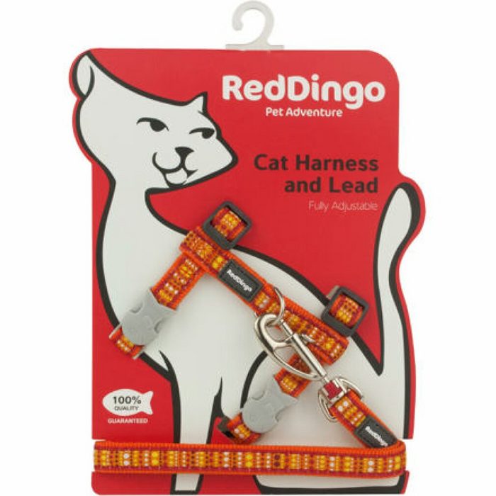 Red Dingo Geschirr Geschirr RD mit Leine - Katze - Lotzadotz Orange
