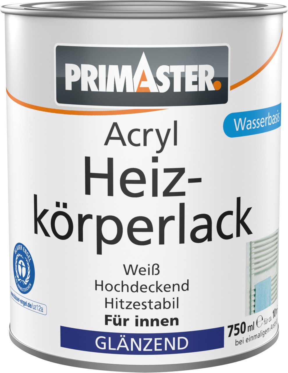Primaster Acryl-Buntlack Primaster Acryl Heizkörperlack weiß glänzend 750
