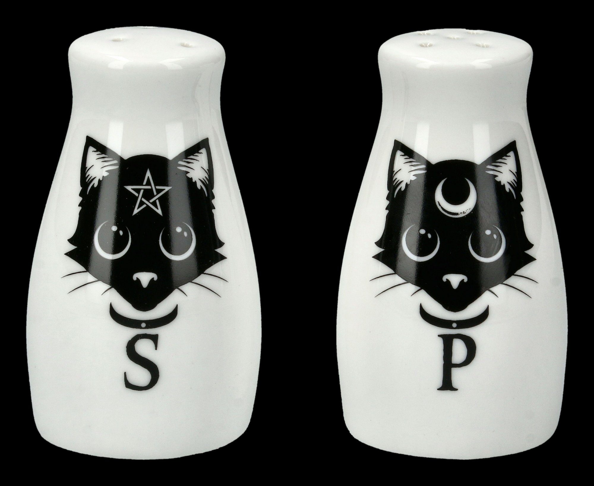 Figuren Shop GmbH Dekoobjekt Salz- und Pfefferstreuer - Katzen Black Cats - Alchemy England